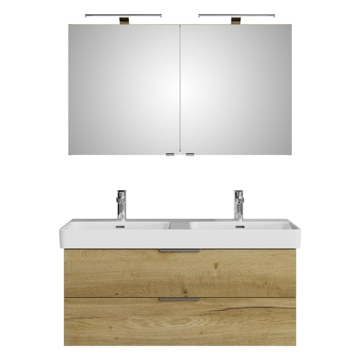 Steinkamp Living 2.0 / LAUFEN PRO S Badmöbel Set 120 cm mit Spiegelschrank, 2 Türen