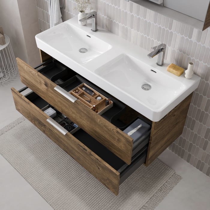 Steinkamp Living 2.0 / LAUFEN PRO S Badmöbel Set 120 cm mit Spiegelschrank, 2 Türen