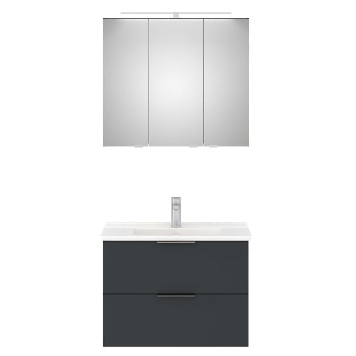 Steinkamp Living 2.0 Badmöbel Set 80 cm mit Spiegelschrank