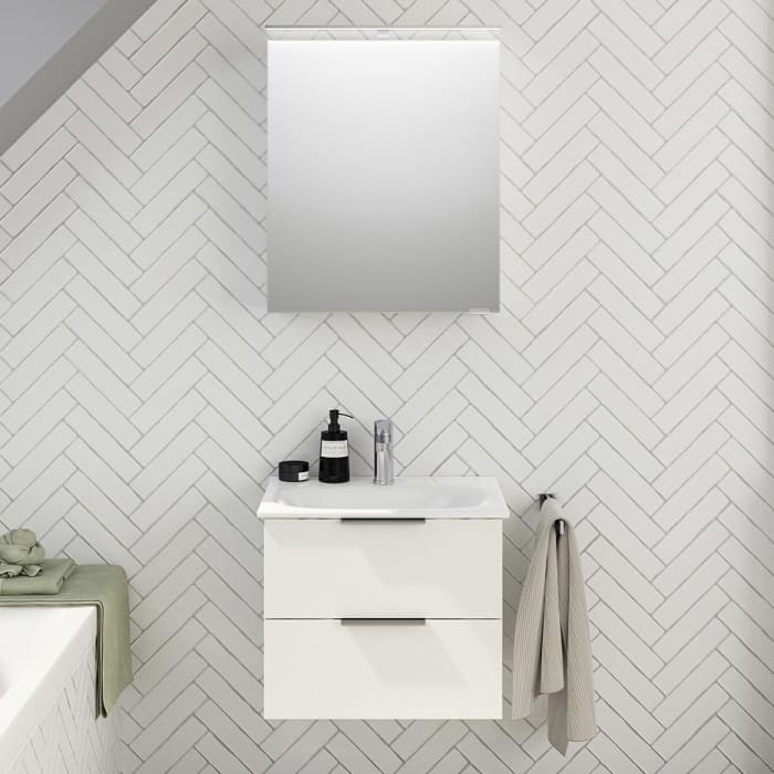 Steinkamp Living 2.0 / GROHE Essence Badmöbel Set 60 cm mit Spiegelschrank