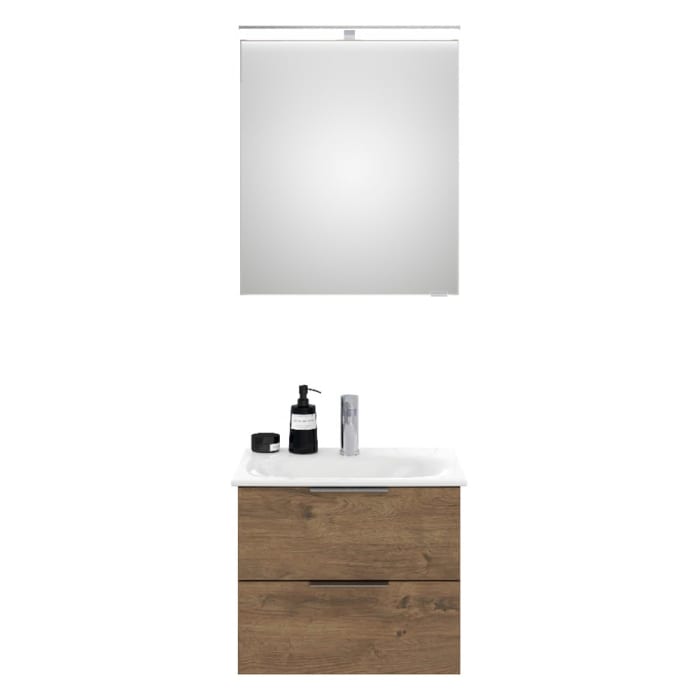 Steinkamp Living 2.0 / GROHE Essence Badmöbel Set 60 cm mit Spiegelschrank