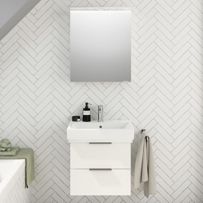 Steinkamp Living 2.0 / GROHE Cube Badmöbel Set 60 cm mit Spiegelschrank