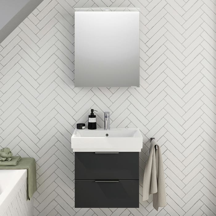 Steinkamp Living 2.0 / GROHE Cube Badmöbel Set 60 cm mit Spiegelschrank