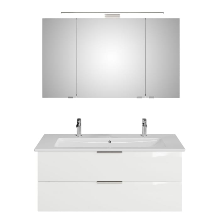 Steinkamp Living 2.0 / Villeroy & Boch Venticello Badmöbel Set 120 cm mit Spiegelschrank, 3 Türen