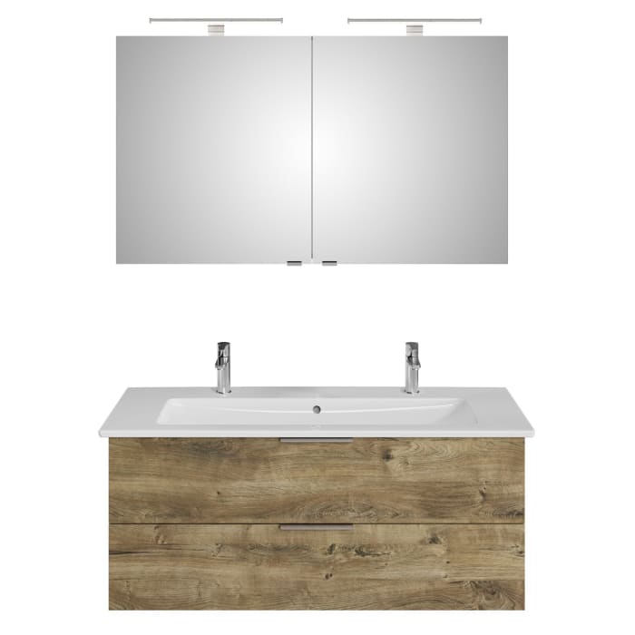 Steinkamp Living 2.0 / Villeroy & Boch Venticello Badmöbel Set 120 cm mit Spiegelschrank, 2 Türen