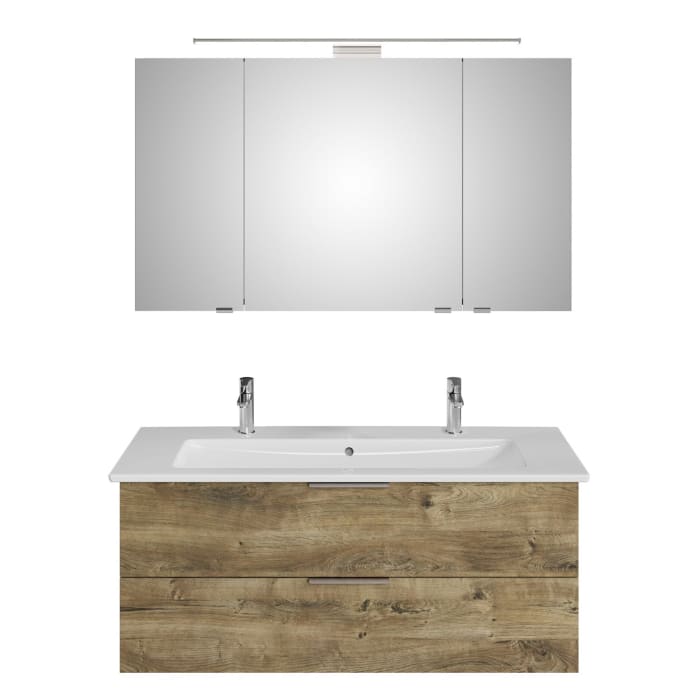 Steinkamp Living 2.0 / Villeroy & Boch Venticello Badmöbel Set 120 cm mit Spiegelschrank, 3 Türen