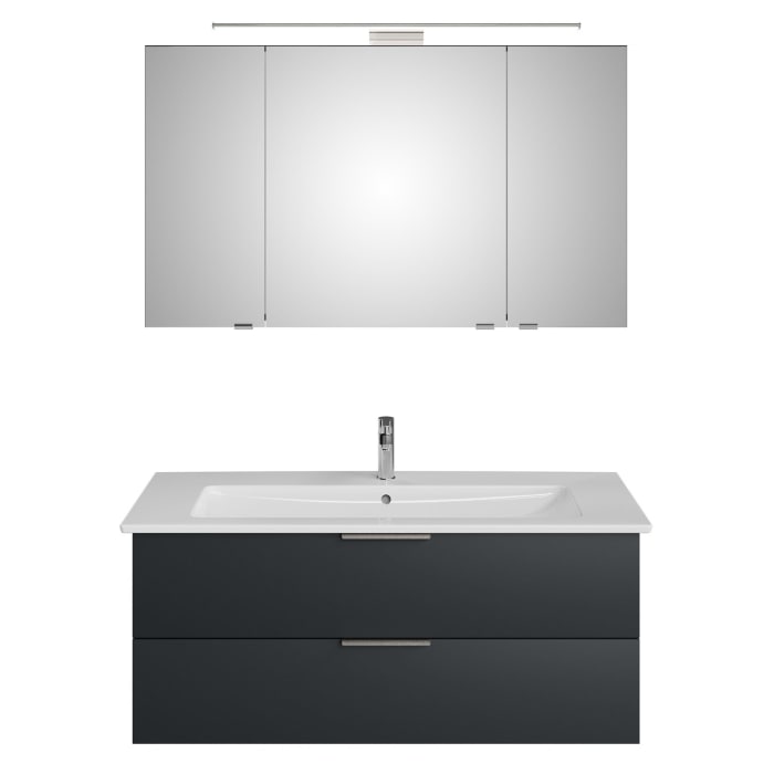 Steinkamp Living 2.0 / Villeroy & Boch Venticello Badmöbel Set 120 cm mit Spiegelschrank, 3 Türen