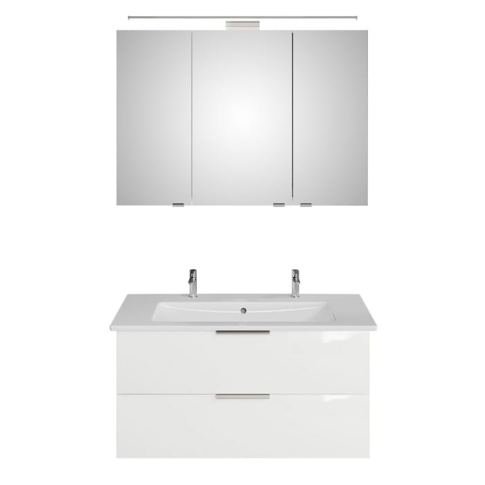 Steinkamp Living 2.0 / Villeroy & Boch Venticello Badmöbel Set 100 cm mit Spiegelschrank