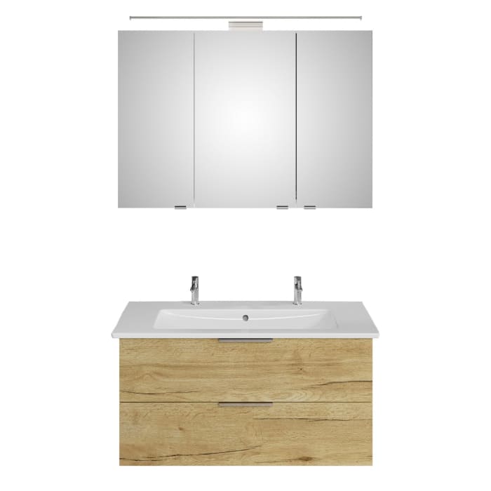 Steinkamp Living 2.0 / Villeroy & Boch Venticello Badmöbel Set 100 cm mit Spiegelschrank