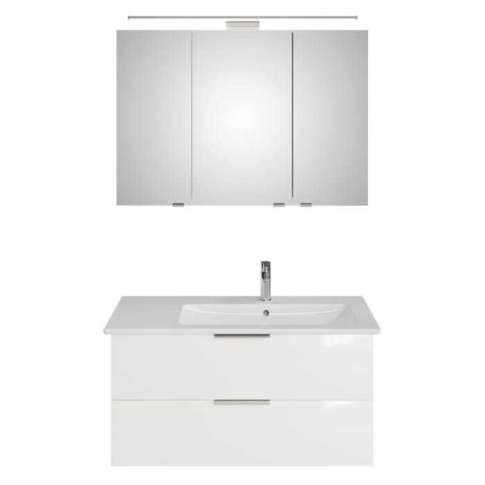 Steinkamp Living 2.0 / Villeroy & Boch Venticello Badmöbel Set 100 cm mit Spiegelschrank