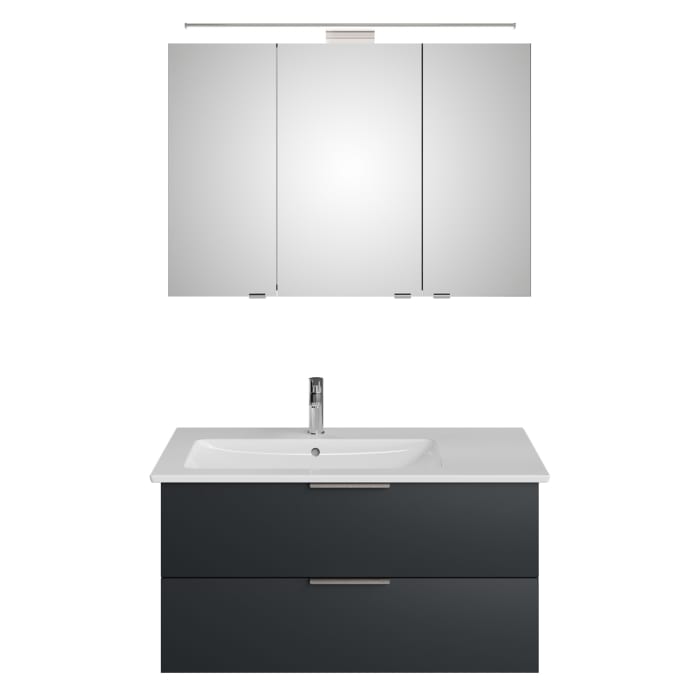 Steinkamp Living 2.0 / Villeroy & Boch Venticello Badmöbel Set 100 cm mit Spiegelschrank