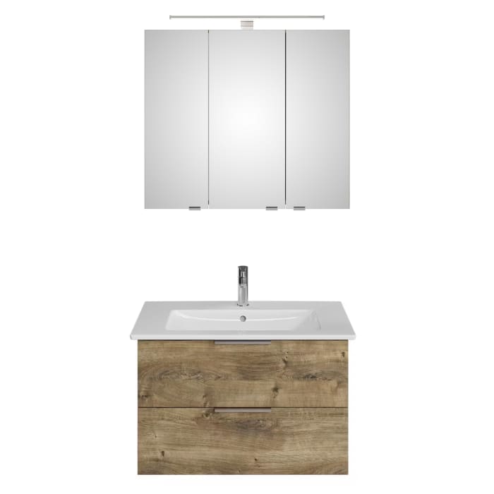 Steinkamp Living 2.0 / Villeroy & Boch Venticello Badmöbel Set 80 cm mit Spiegelschrank