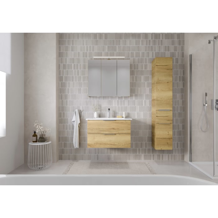 Steinkamp Living 2.0 / Villeroy & Boch Venticello Badmöbel Set 80 cm mit Spiegelschrank