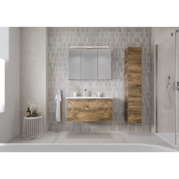 Steinkamp Living 2.0 / Villeroy & Boch Venticello Badmöbel Set 100 cm mit Spiegelschrank