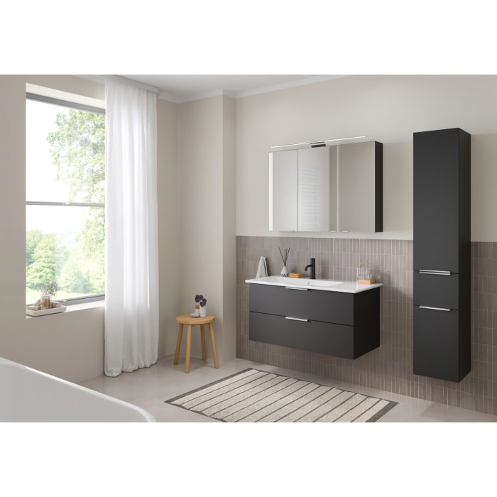 Steinkamp Living 2.0 / Villeroy & Boch Venticello Badmöbel Set 100 cm mit Spiegelschrank