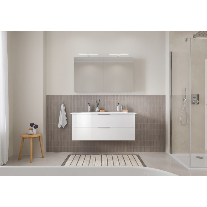 Steinkamp Living 2.0 / Villeroy & Boch Venticello Badmöbel Set 120 cm mit Spiegelschrank, 2 Türen