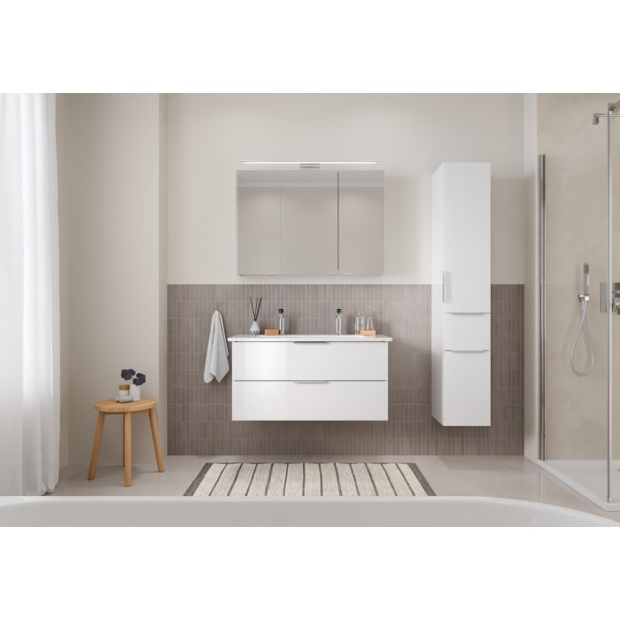 Steinkamp Living 2.0 / Villeroy & Boch Venticello Badmöbel Set 100 cm mit Spiegelschrank