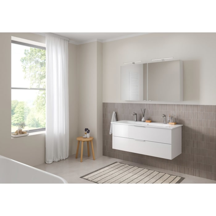 Steinkamp Living 2.0 / Villeroy & Boch Venticello Badmöbel Set 120 cm mit Spiegelschrank, 2 Türen