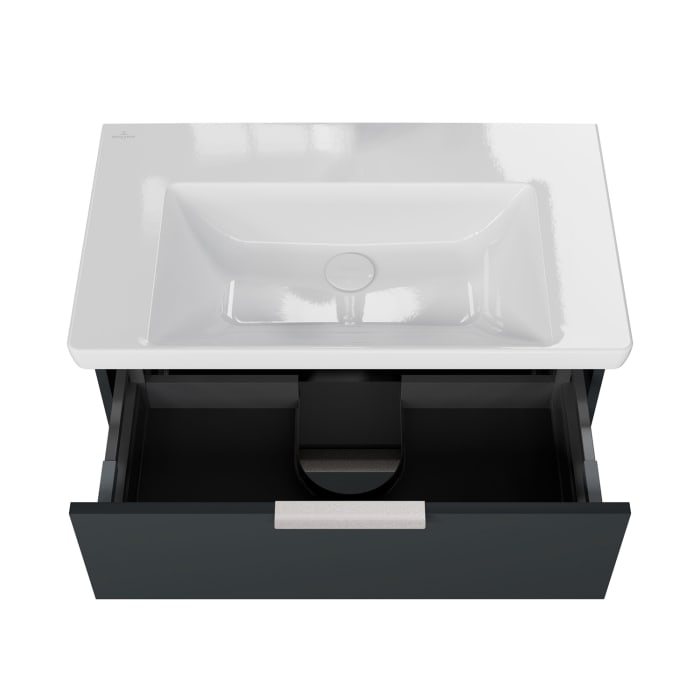 Steinkamp Living 2.0 / Villeroy & Boch Subway 3.0 Badmöbel Set 80 cm mit Spiegelschrank