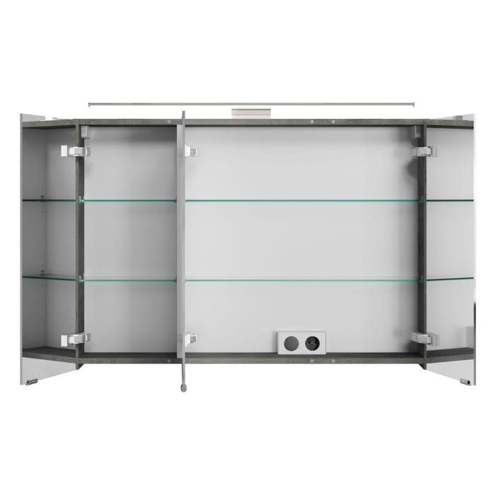 Steinkamp Living 2.0 Spiegelschrank 100 cm mit 3 Türen und LED-Aufsatzleuchte