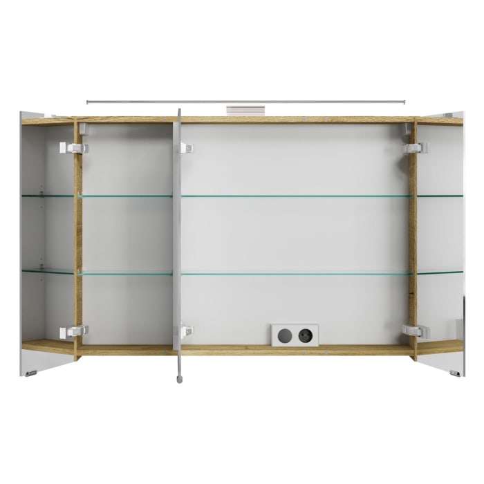 Steinkamp Living 2.0 Spiegelschrank 100 cm mit 3 Türen und LED-Aufsatzleuchte