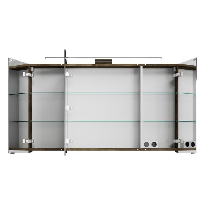 Steinkamp Living 2.0 Spiegelschrank 120 cm mit 3 Türen und LED-Aufsatzleuchte