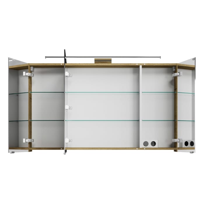 Steinkamp Living 2.0 Spiegelschrank 120 cm mit 3 Türen und LED-Aufsatzleuchte