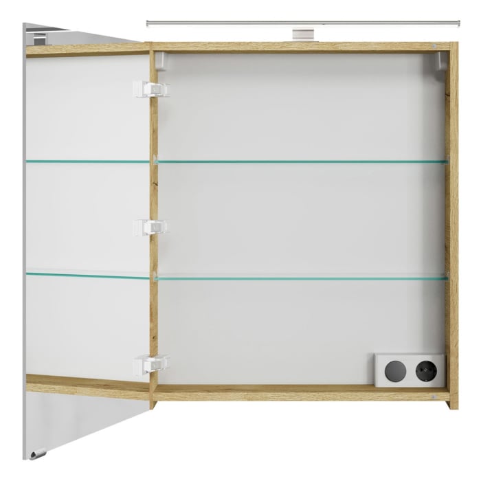 Steinkamp Living 2.0 Spiegelschrank 60 cm mit 1 Tür und LED-Aufsatzleuchte