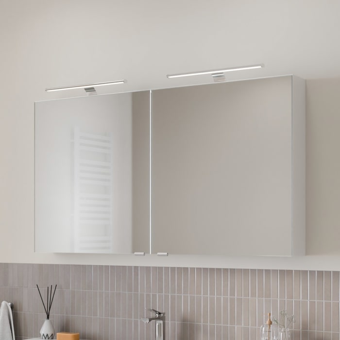 Steinkamp Living 2.0 Spiegelschrank 120 cm mit 2 Türen und LED-Aufsatzleuchten