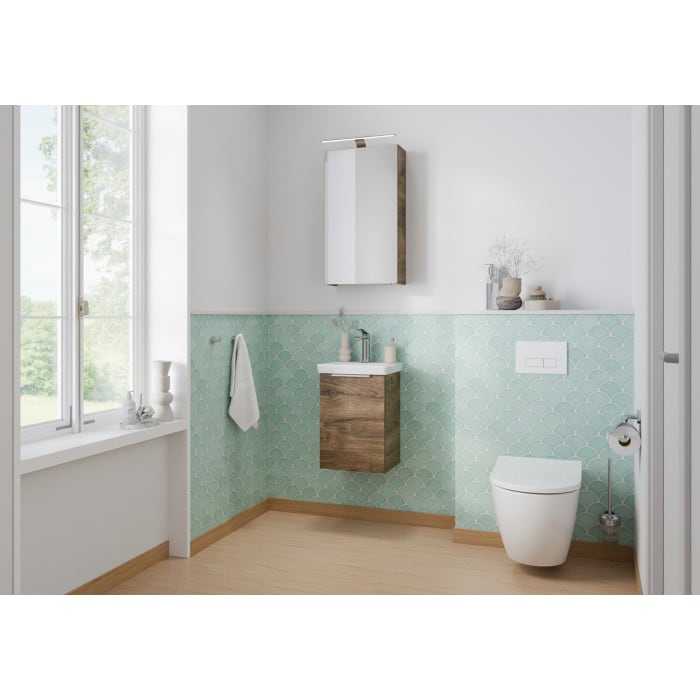 Steinkamp Living 2.0 Spiegelschrank 40 cm mit 1 Tür und LED-Aufsatzleuchte