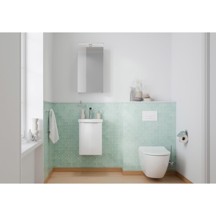 Steinkamp Living 2.0 Spiegelschrank 40 cm mit 1 Tür und LED-Aufsatzleuchte