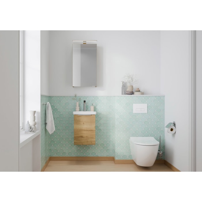 Steinkamp Living 2.0 Spiegelschrank 40 cm mit 1 Tür und LED-Aufsatzleuchte