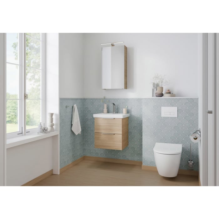 Steinkamp Living 2.0 Spiegelschrank 40 cm mit 1 Tür und LED-Aufsatzleuchte