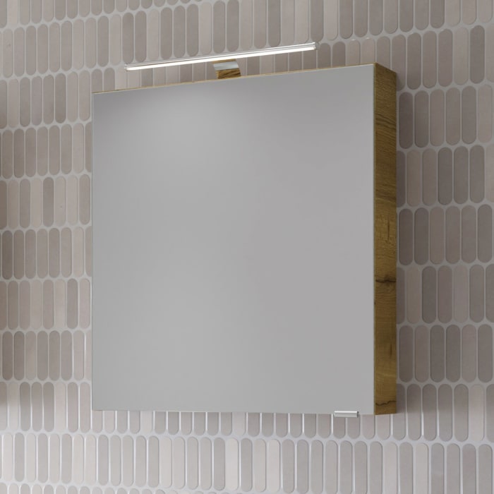 Steinkamp Living 2.0 Spiegelschrank 60 cm mit 1 Tür und LED-Aufsatzleuchte