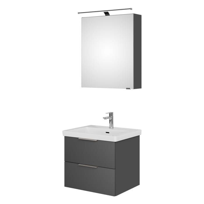 Steinkamp Living 2.0 / Villeroy & Boch Subway 3.0 Badmöbel Set 60 cm mit Spiegelschrank