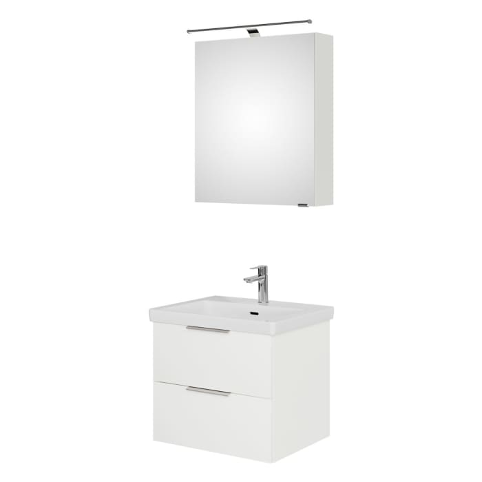 Steinkamp Living 2.0 / Villeroy & Boch Subway 3.0 Badmöbel Set 60 cm mit Spiegelschrank
