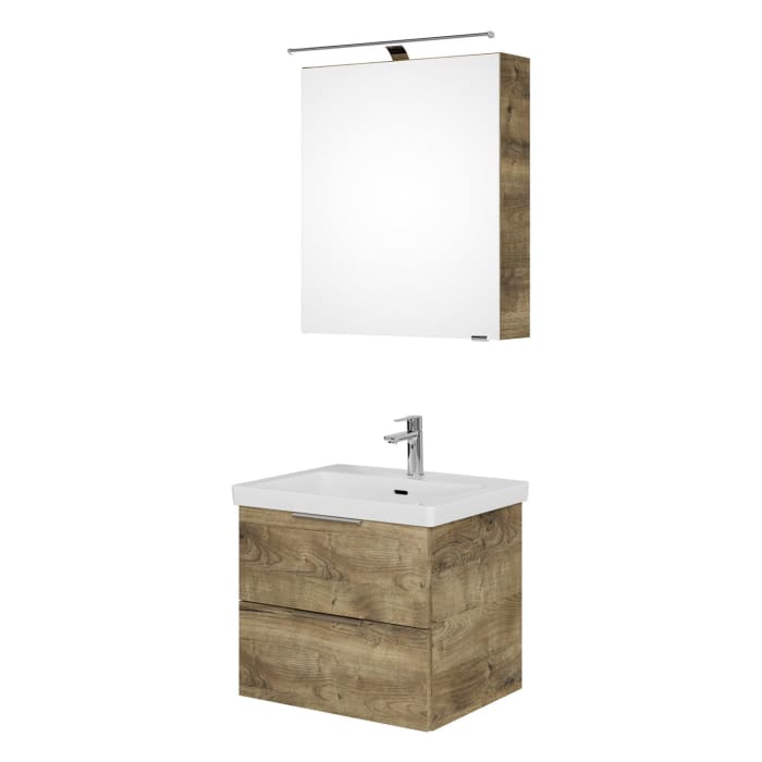 Steinkamp Living 2.0 / Villeroy & Boch Subway 3.0 Badmöbel Set 60 cm mit Spiegelschrank