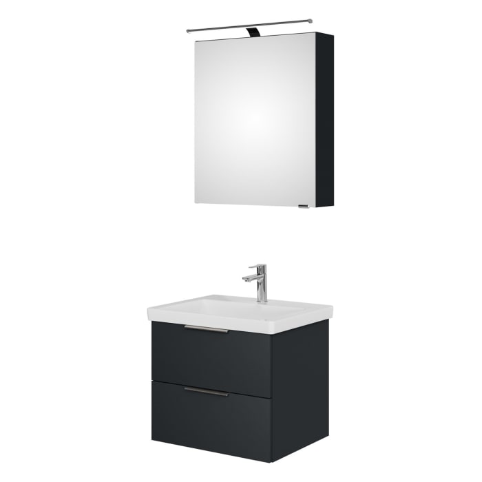 Steinkamp Living 2.0 / Villeroy & Boch Subway 3.0 Badmöbel Set 60 cm mit Spiegelschrank