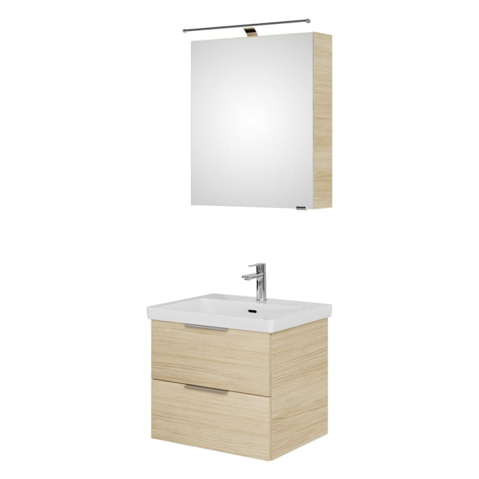 Steinkamp Living 2.0 / Villeroy & Boch Subway 3.0 Badmöbel Set 60 cm mit Spiegelschrank