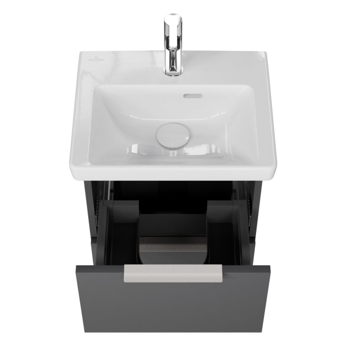 Steinkamp Living 2.0 / Villeroy & Boch Subway 3.0 Badmöbel Set 50 cm mit Spiegelschrank