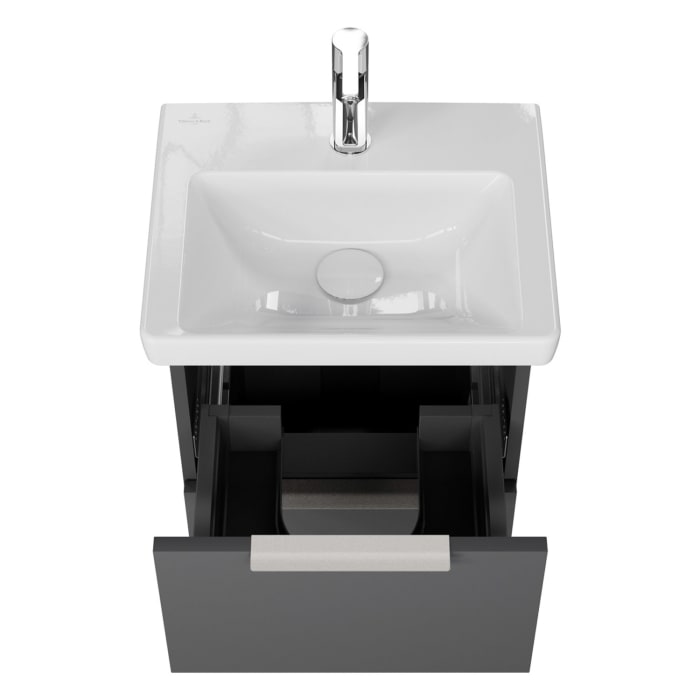 Steinkamp Living 2.0 / Villeroy & Boch Subway 3.0 Badmöbel Set 50 cm mit Spiegelschrank