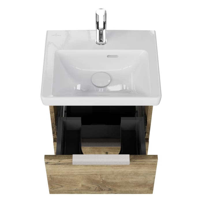 Steinkamp Living 2.0 / Villeroy & Boch Subway 3.0 Badmöbel Set 50 cm mit Spiegelschrank