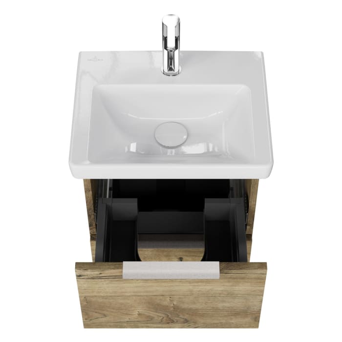 Steinkamp Living 2.0 / Villeroy & Boch Subway 3.0 Badmöbel Set 50 cm mit Spiegelschrank