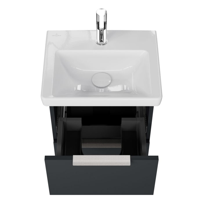 Steinkamp Living 2.0 / Villeroy & Boch Subway 3.0 Badmöbel Set 50 cm mit Spiegelschrank