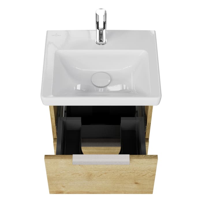 Steinkamp Living 2.0 / Villeroy & Boch Subway 3.0 Badmöbel Set 50 cm mit Spiegelschrank