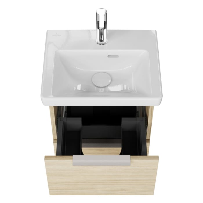 Steinkamp Living 2.0 / Villeroy & Boch Subway 3.0 Badmöbel Set 50 cm mit Spiegelschrank