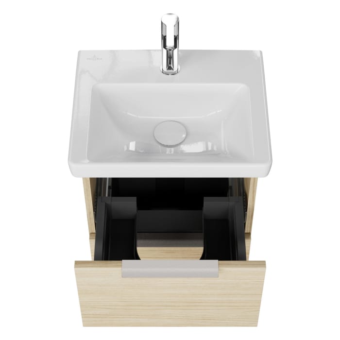 Steinkamp Living 2.0 / Villeroy & Boch Subway 3.0 Badmöbel Set 50 cm mit Spiegelschrank