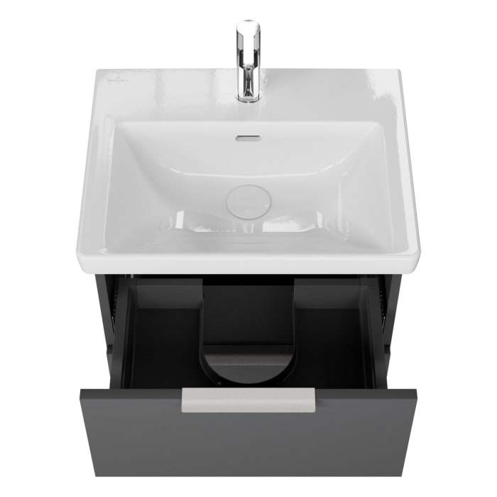 Steinkamp Living 2.0 / Villeroy & Boch Subway 3.0 Badmöbel Set 55 cm mit Spiegelschrank