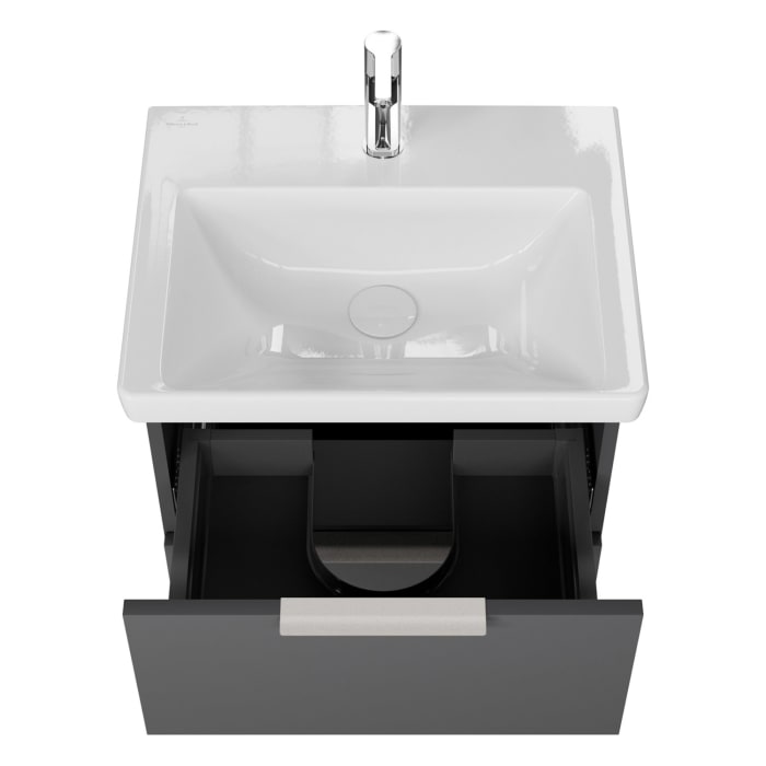 Steinkamp Living 2.0 / Villeroy & Boch Subway 3.0 Badmöbel Set 55 cm mit Spiegelschrank