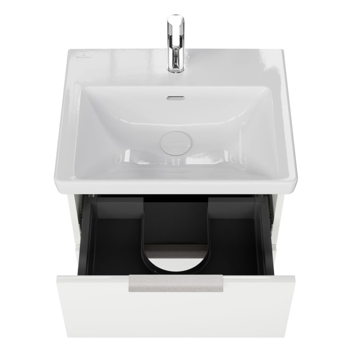 Steinkamp Living 2.0 / Villeroy & Boch Subway 3.0 Badmöbel Set 55 cm mit Spiegelschrank